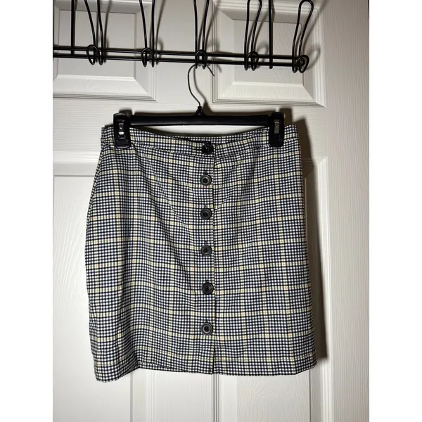 Y2K A&F Plaid Button Up Mini Skirt Size Small Clueless Abercrombie - Image 2