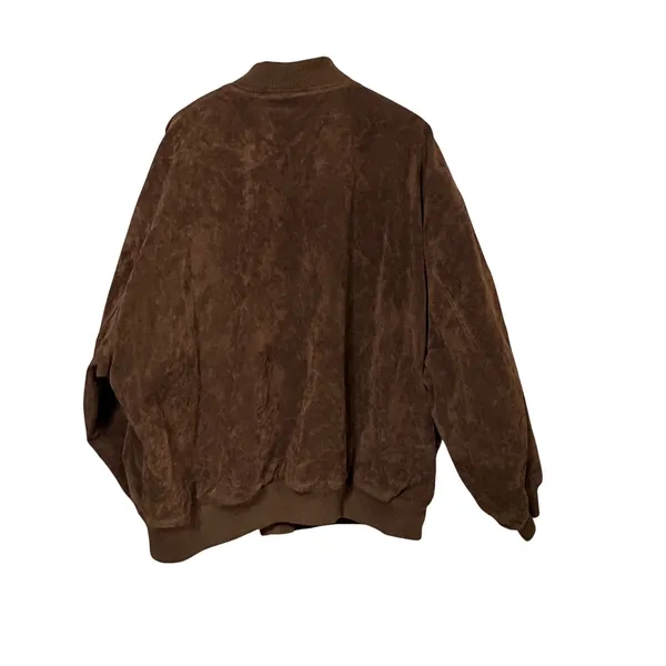 Boohoo Vintage Suede Look Oversized Bomber Jacket Chocolate Brown US 12 NEW - Image 5