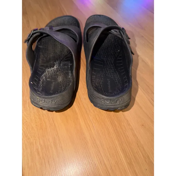 Gravity Defyer G-Defy Black Slide Sandals Dual Strap Buckle Comfort Men Size 11 - Image 3