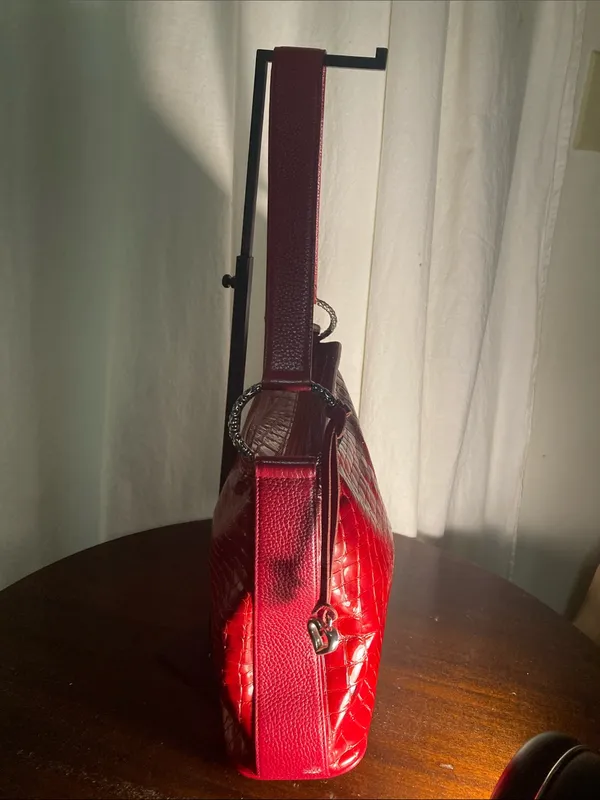 Brighton Chere Red Croc-Embossed Shoulder Bag - Image 3