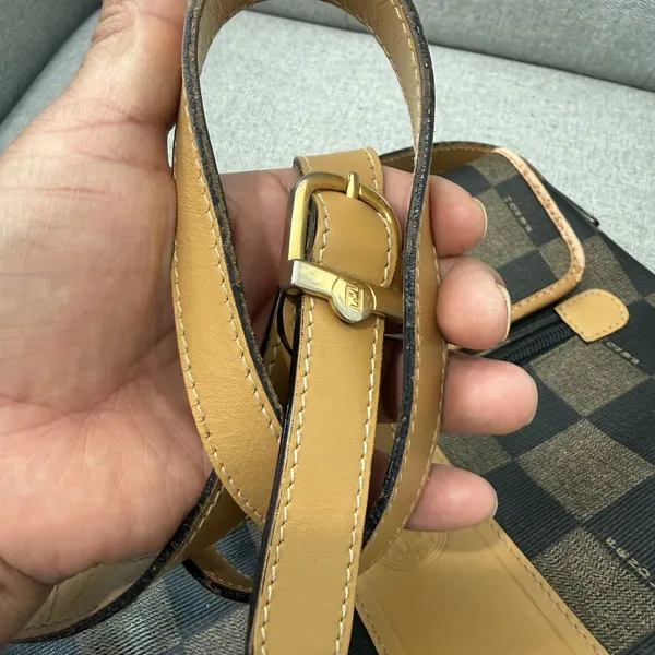 Vintage FENDI Bag Checkered Original Design Crossbody Luxury - Image 8