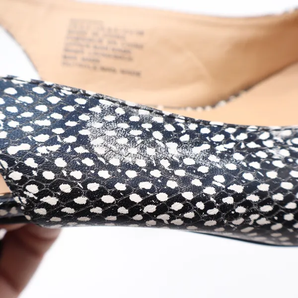 JustFab Mariona Black White Textured Slingback Kitten Heels Size 8.5 Pointed Toe - Image 7