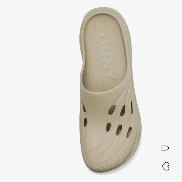 Hunter Beige Rubber Slide Sandals with Logo - Image 3