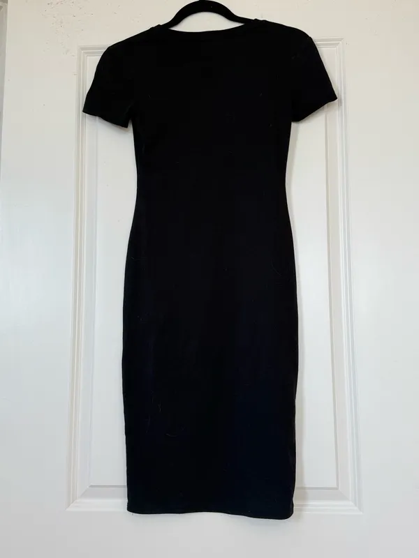 Popular 21 — Short Sleeve Shirt Midi Dress, Black, XS - Image 2