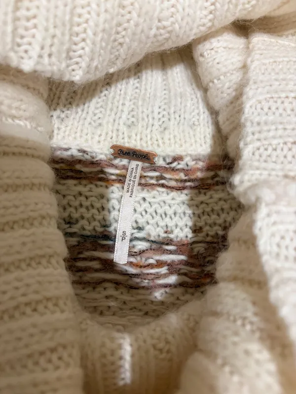 Free People Snow Bunny Sweater Vest Oversized Turtleneck Fair Isle - Image 5