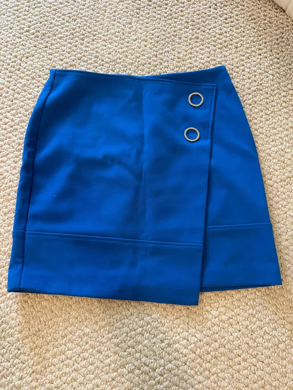 H&M Blue Women's Mini Skirt with O-Ring Detail - Image 2