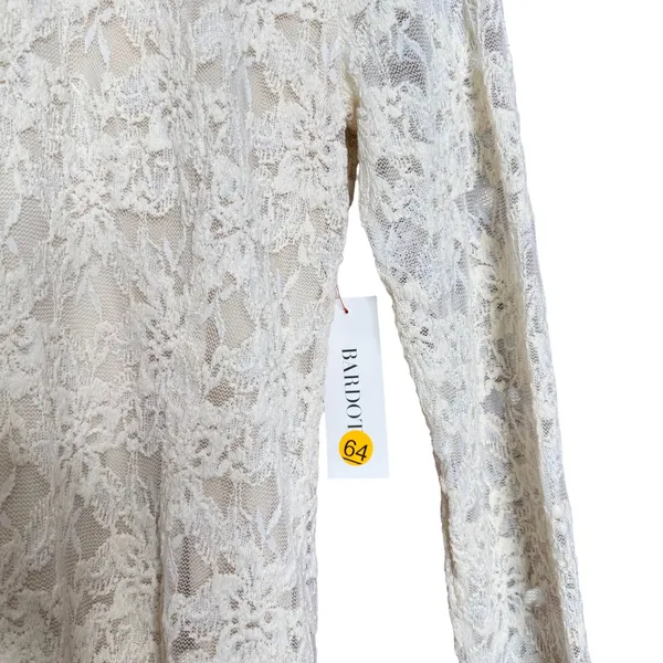 Bardot Vezza Lace Dress Ivory Mini‎ Women Med 6 Stretch Wedding Bridal Romantic - Image 4