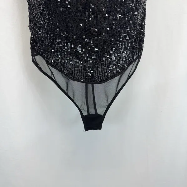 Intimately Free People Corset S Sparks Fly Shimmery Sequin Bodysuit Rocker Glam - Image 2