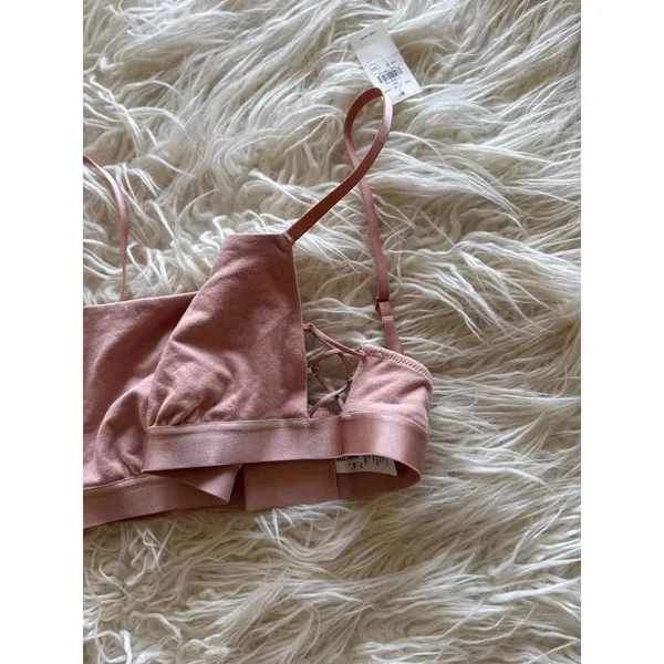 Aerie Real Good Strappy Side Lace Up Bralette Pink Size Medium - Image 3
