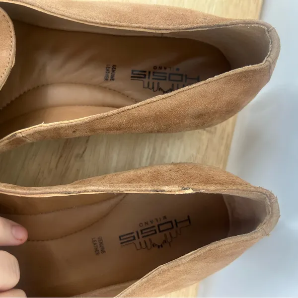 Hosis Brown Suede Loafers with Gold Accents - Image 2