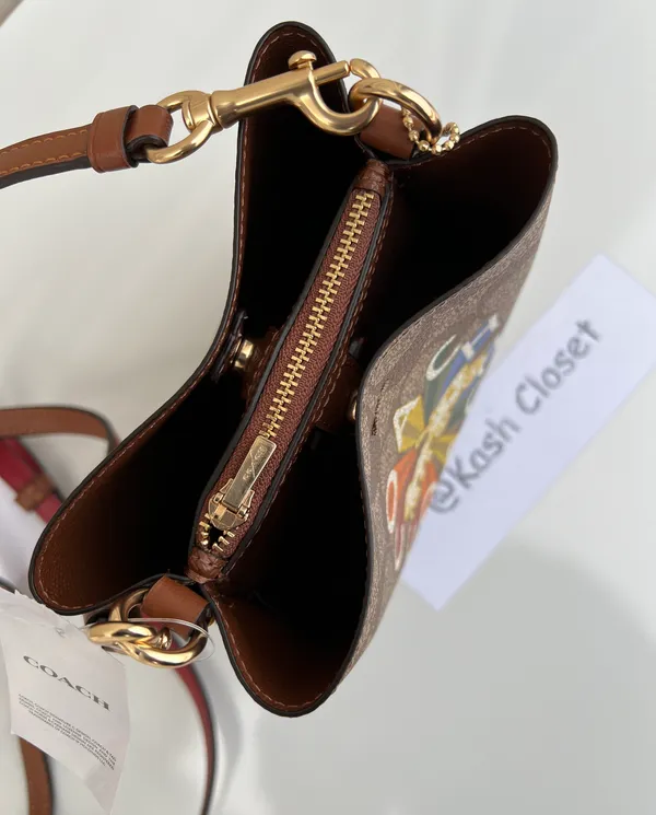 Coach Mini Town Bucket Bag In Signature Canvas -Rainbow - Image 8