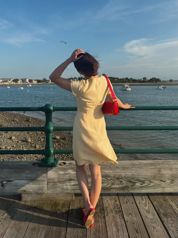 Bitter yellow linen dress - Image 3