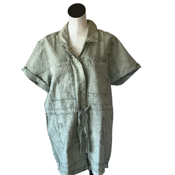 NWOT Free People rhodes chino coverall - moss stone Medium - Image 7