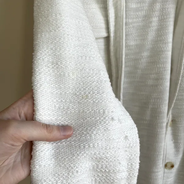 Anthropologie hem & thread white button front cardigan sweater women's L‎ knit - Image 5