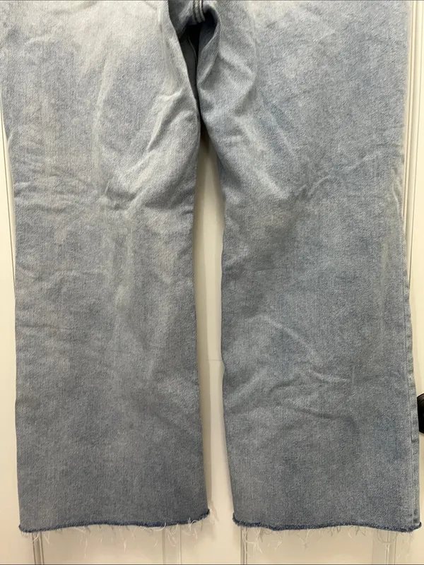 Arula Women's Light Wash Distressed Wide Leg Denim Jeans - Size 18 - Image 11
