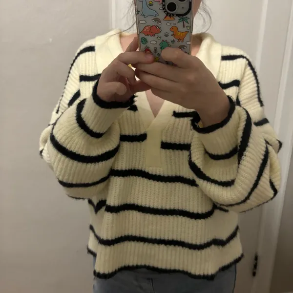 Miou Muse Striped Sweater | Size M White Size M - Image 9