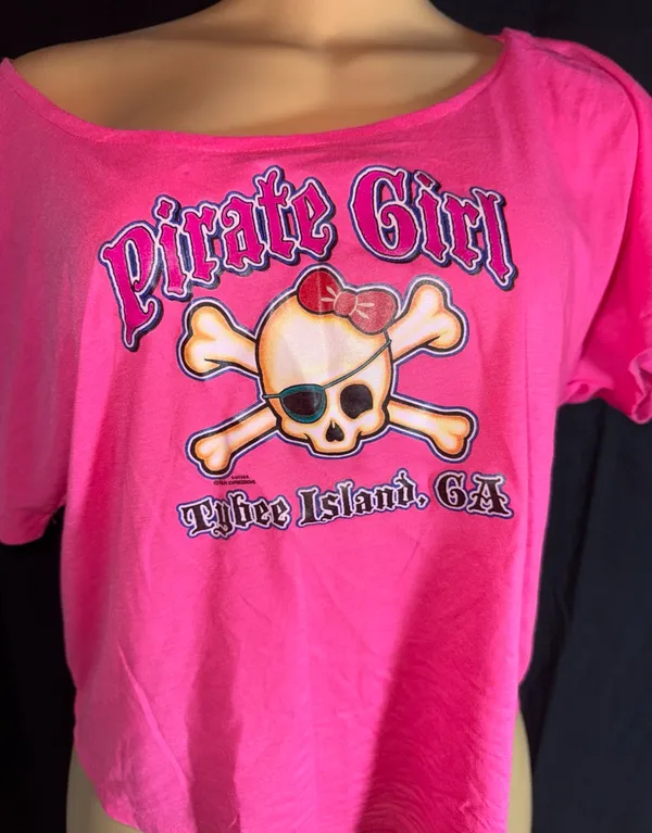 Hot pink skull graphic print t shirt - Image 2
