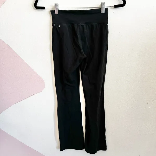 Abercrombie & Fitch Black Logo Flare Leggings Y2K 2000s Stretch Lounge Pants XS‎ - Image 2