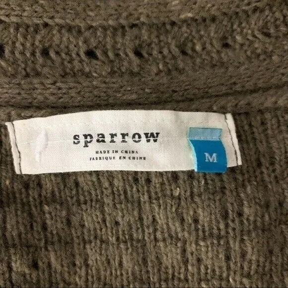 Anthropologie Sparrow Wool Blend Open Front Cardigan‎ Sweater Cozy Layering M - Image 6