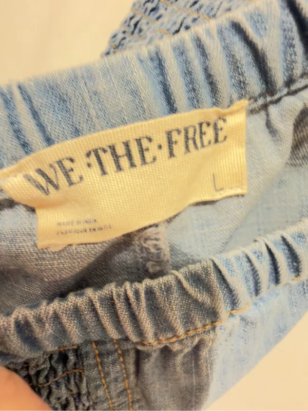 Free People We The Free Alani Pull-On Chambray Shorts Size Large NWOT - Image 11