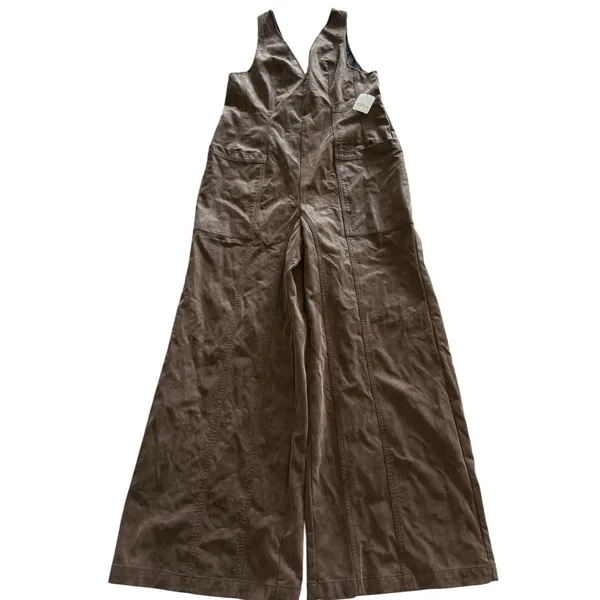 We The Free People NWT Nico Faux Suede One-Piece Jumpsuit XS Brown Romper - Image 7