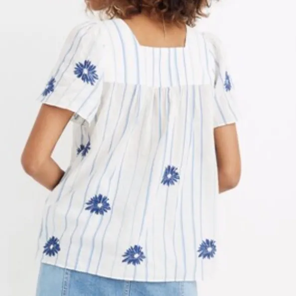 EUC Madewell Floral Embroidered Butterfly Top Size Large Retail $85.00 - Image 3