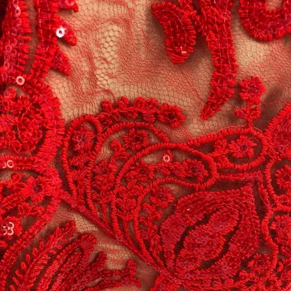 Free People Night Shimmers‎ Lace Sequined D Red - Image 9