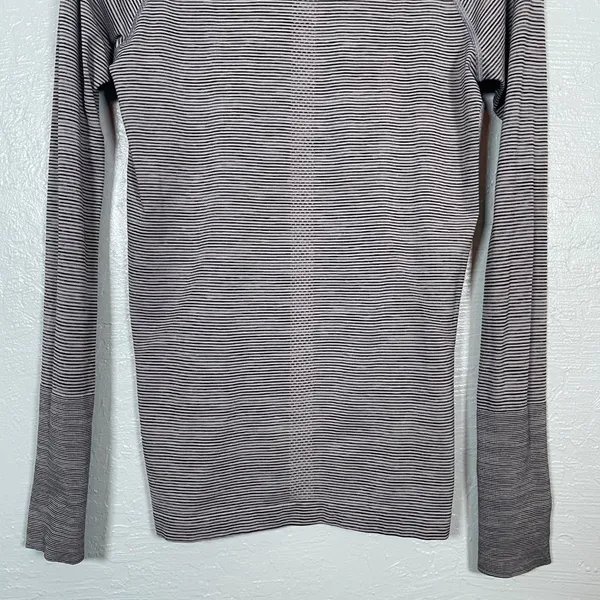 Lululemon Women 8 Pink Black Stripe Swiftly Tech Long Sleeve 2.0 Athleisure - Image 5