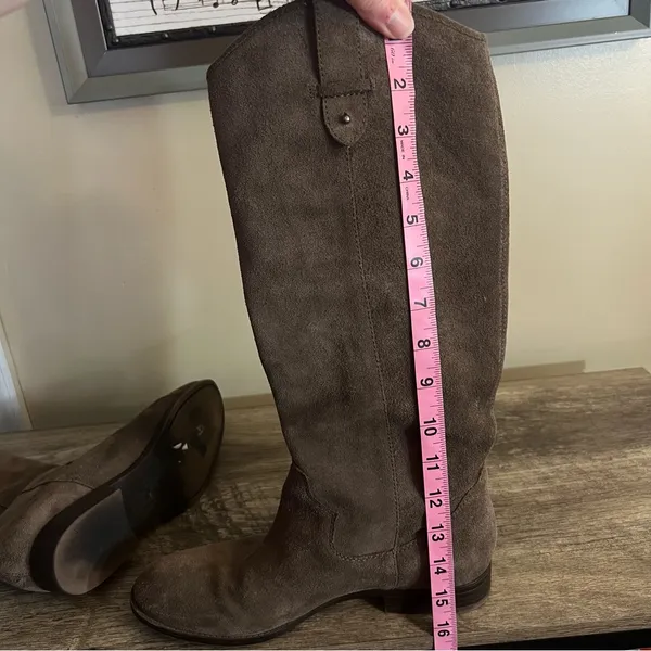 Frye & Co Tania Suede Riding Boots Pull On Brown Taupe Women’s Size 8 - Image 13