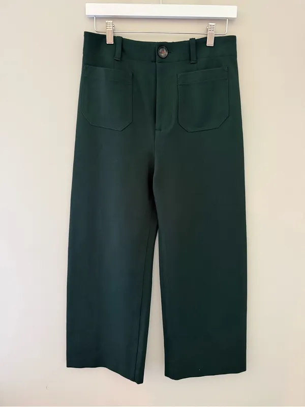 Anthropologie Holly Green Wide Leg Patch Pocket Pants Size 6 NWT - Image 3