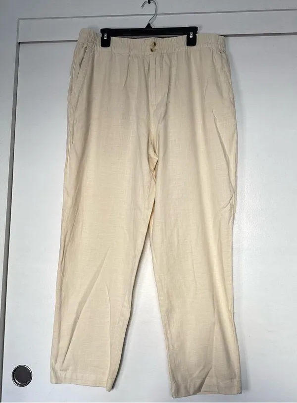 Marine Layer Elle Crop Pants Cotton Ivory - Image 4