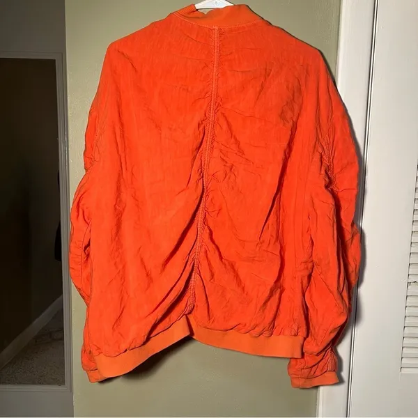 Free People Women's Size Medium On Point‎ Bomber Jacket Tomato Bisque Orange - Image 6