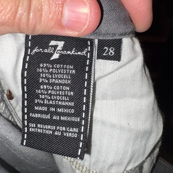 7 For All Mankind The Skinny Jeans Gray Wash Denim‎ Modern Style Size 28 - Image 7