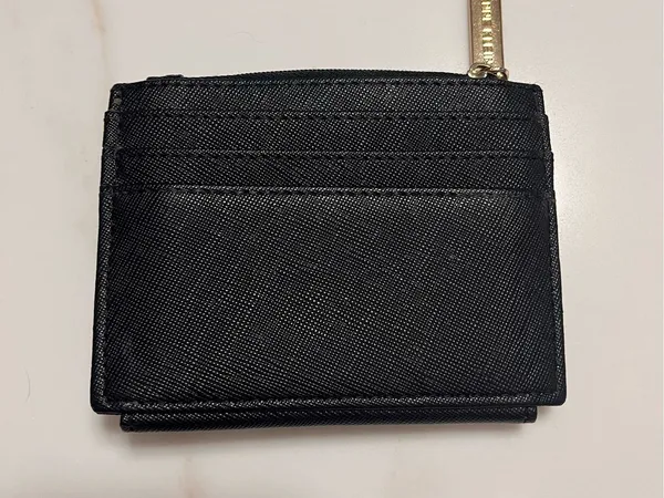 ANNE KLEIN Mini Wallet Card Id Holder Money Fold Black Leather EUC - Image 2