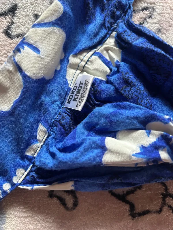 vintage blue hibiscus bikini - Image 2