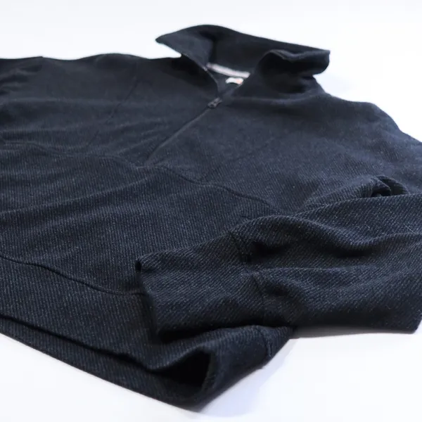 Faherty Legend Lounge Half Zip Sweatshirt Dark Gray Women's Medium Textured - Image 4