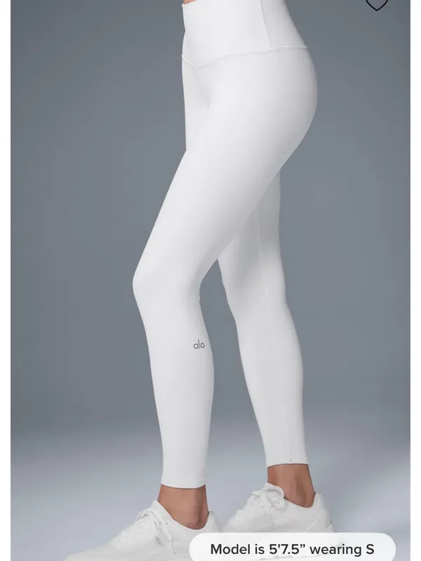 Alo Yoga High-Waisted White Airbrush Leggings. 7/8 length - Image 2