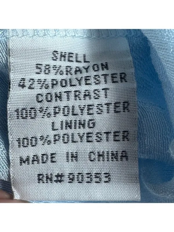 Rebellion Again Light Blue Lace Button-Up Tank Top, Size Large - Image 9