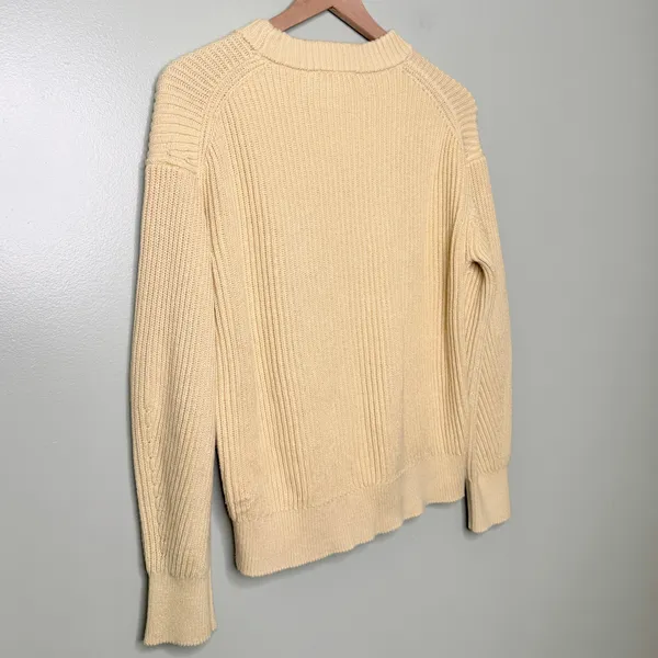 Everlane Organic Cotton Pullover Crewneck Sweater Butter Yellow Women’s Small - Image 4