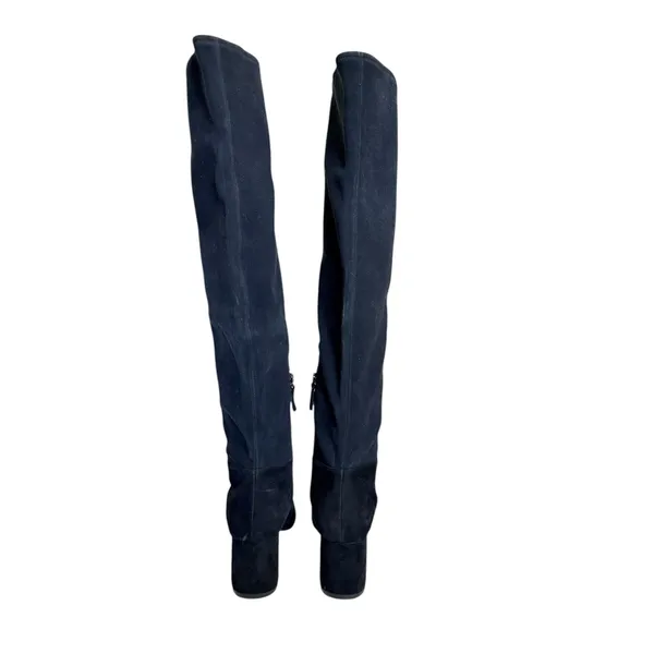 Cole Haan Elnora Black Suede Over The Knee Block‎ Heel Boots 8.5B - Image 4