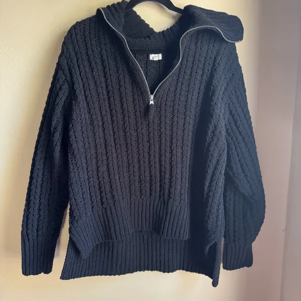 Aerie Cable Car Quarter Zip Sweater - Image 4