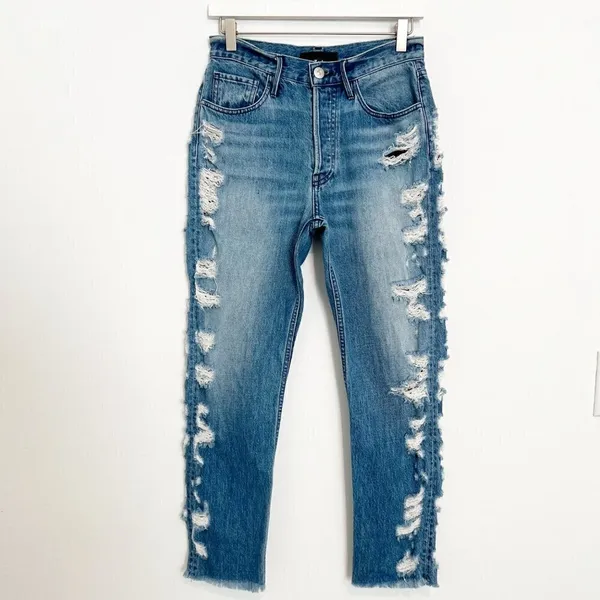 3x1 Higher Ground Jeans Size 25 Blue Denim Button Fly‎ Distressed Alternative - Image 2