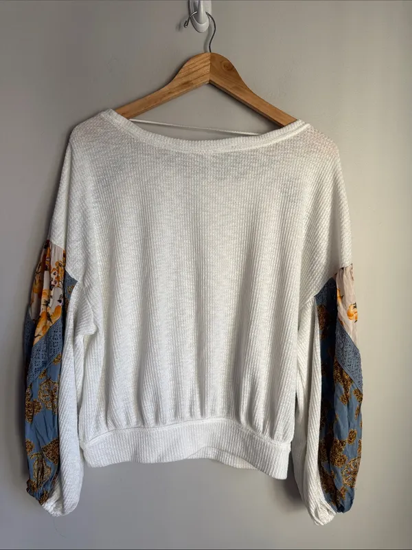 Free People Casual Clash top -Ivory Medium - Image 3