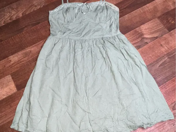 Aeropostale Olive Green Spaghetti Strap Mini Dress medium - Image 3