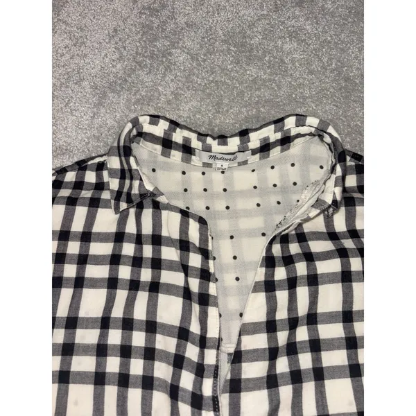 Madewell Courier Button-Back Shirt in‎ Double-Faced Plaid Size S Short Sleeve - Image 6
