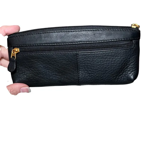 Calvin Mitchell Women Card‎ Case Wallet Black Leather Minimal Sleek Compact - Image 4