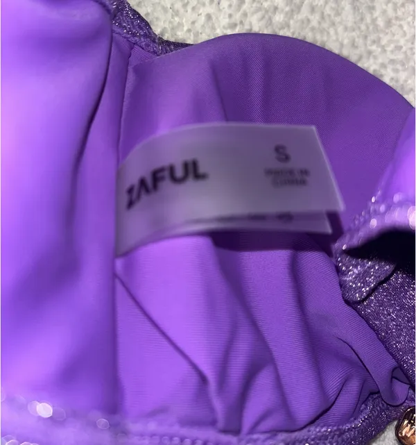 Zaful Purple strapless sparkly bikini set - Image 5