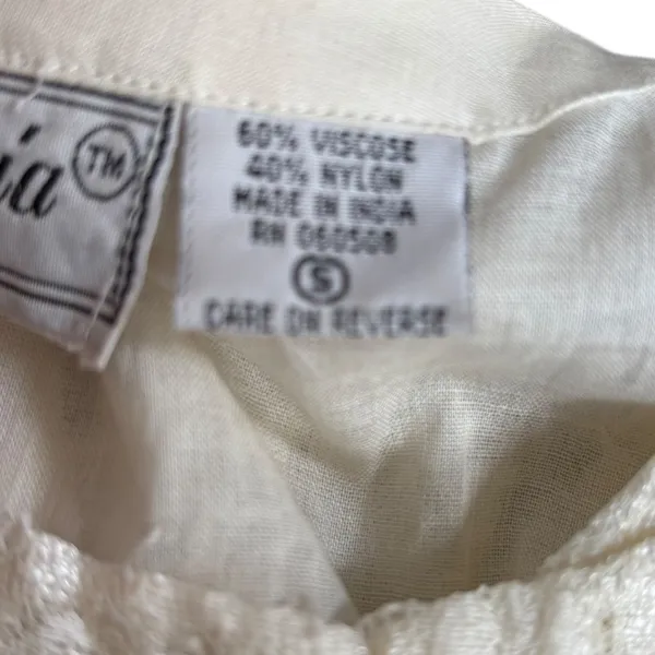 Vintage Nostalgia Lace Maxi Dress‎ Cream Romantic Cottagecore Small Deadstock - Image 13