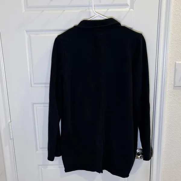 Aerie Black Knit Cardigan Blazer Button Front Cozy Sweater Jacket Size M - Image 4