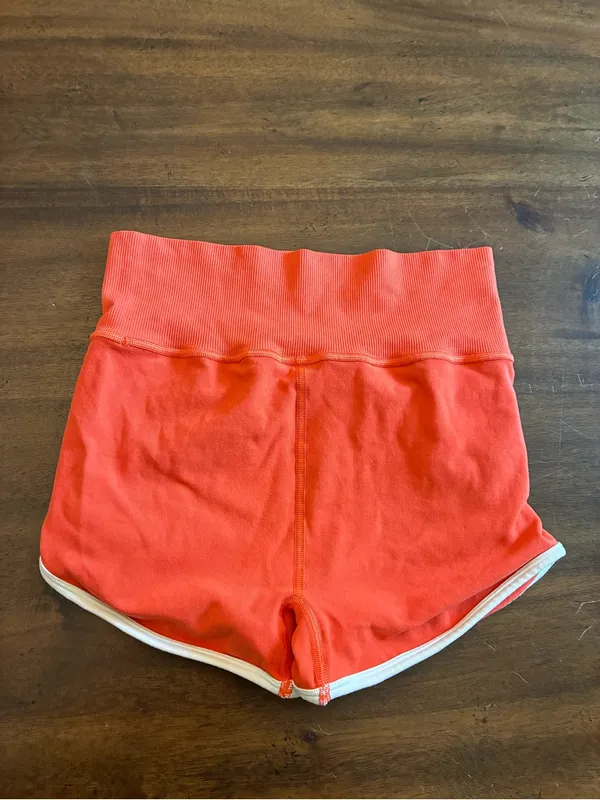 Free People FP Movement Biker Shorts Women’s Medium Large Orange Spandex - Image 4
